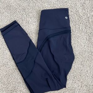 Navy Lululemon Leggings with Mesh detail - 6